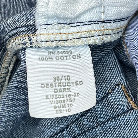 Gap 1969 Destructed Dark Raw Hem Mini Blue Jean Skirt 30 10 - Picture 7 of 7